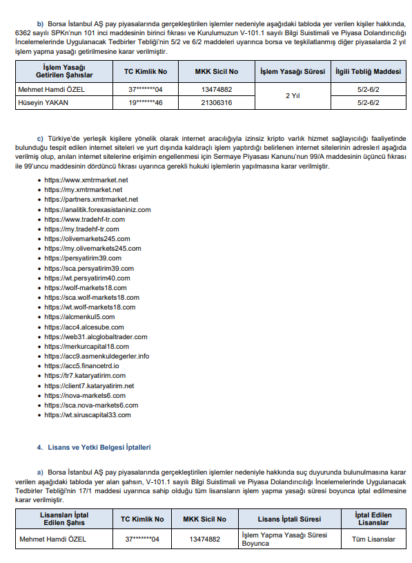 SPK’dan 3 sermaye artırımı, 2 halka arz onayı, 25 para cezası, 20 işlem yasağı ve suç duyurusu kararı! HABERLER, Gündemdekiler, HALKA ARZ, Sermaye Artırımı Haberleri, Şirket Haberleri Xekonomi